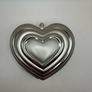 BRAND NEW! Daniella Brand Vintage Heart-Shaped Purse, Silver